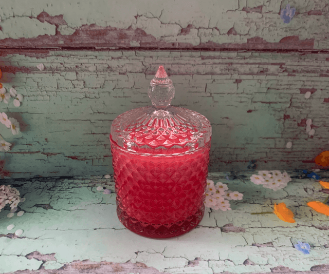 Glass Candle - Rhubarb &amp; Rose
